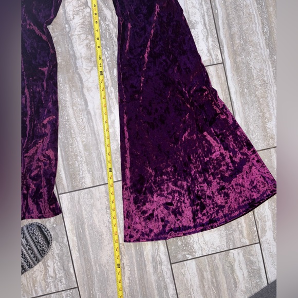 NEW Warrior Within Designs LARGE Women’s Purple Velvet Flare Jumpsuit Onesie - Picture 5 of 10